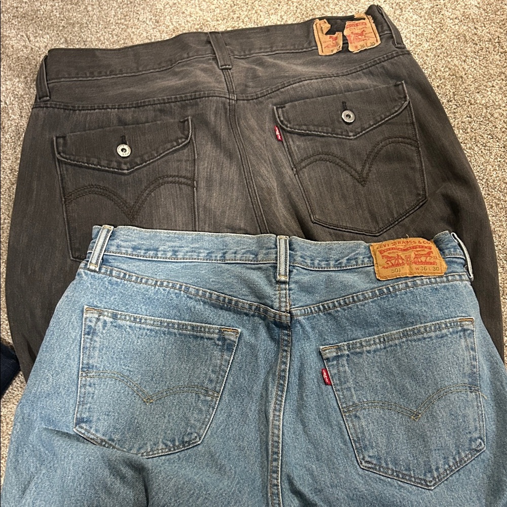2 Pair Levi's Men's Straight Jeans